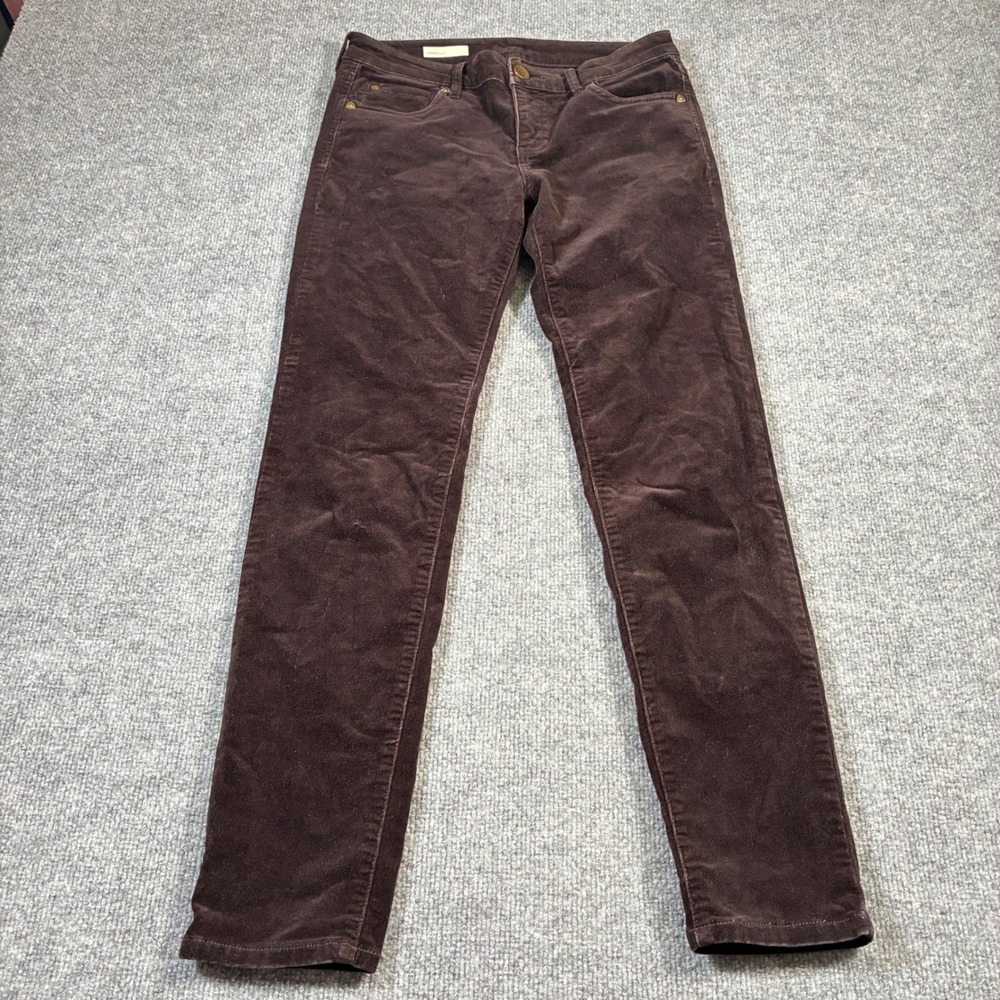 KUT from the Kloth Diana Skinny Corduroy Pants Womens 4 Brown Mid Rise‎ Stretch
